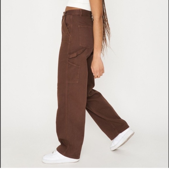 Garage Denim - Garage Brown Cargo Jeans Relaxed Fit